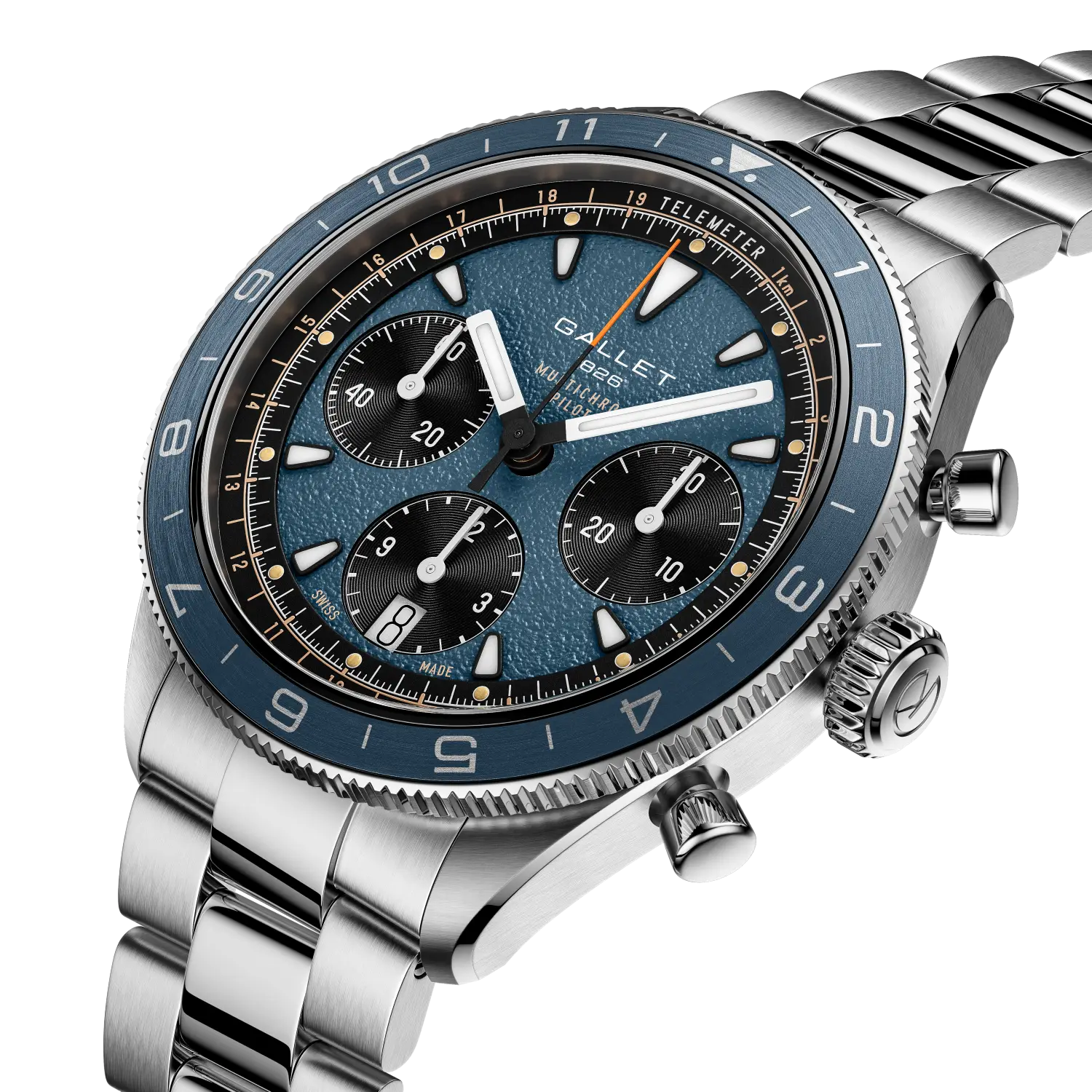 AG2303171C1A1 Gallet Multichron Pilot Chronograph 42